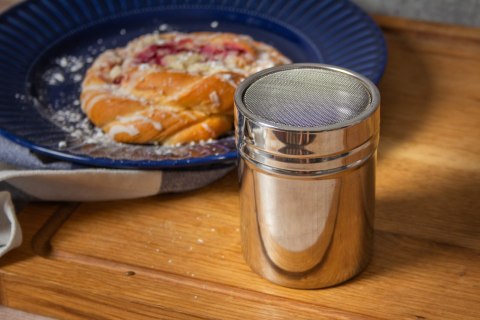 Pojemnik na cukier puder cynamon z sitkiem 300ml dozownik do dekorowania kawy BRUNBESTE BB-1147