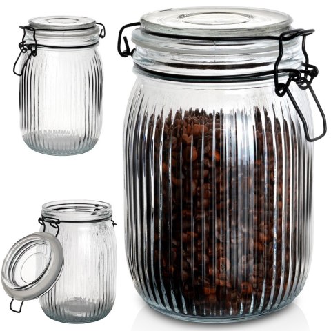 Słoik patentowy z klipsem szklany na przetwory dżem miód 1L EXCELLENT HOUSEWARE 229118