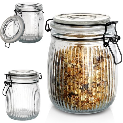 Słoik patentowy z klipsem szklany na przetwory dżem miód 750ml EXCELLENT HOUSEWARE 229117