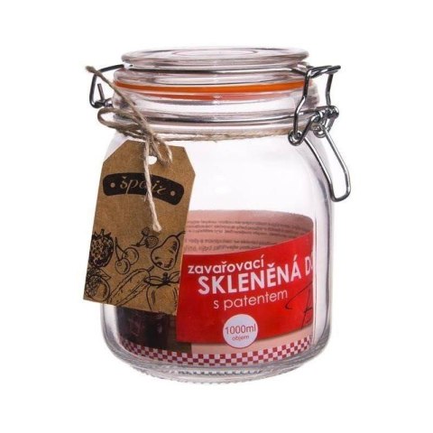Słoik szklany patentowy z klipsem na przyprawy ogórki przetwory 1L ORION 124287