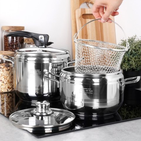 Szybkowar garnek ciśnieniowy na gaz zestaw szybkowarów 3.5 + 5L PROFI ORION 113044