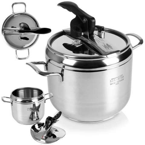 Szybkowar stalowy na gaz indukcja garnek ciśnieniowy PROFI 5L ORION 111732