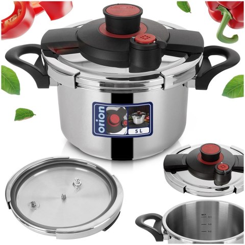 Szybkowar stalowy na gaz z automatycznym zamykaniem STORM 5L ORION 113343