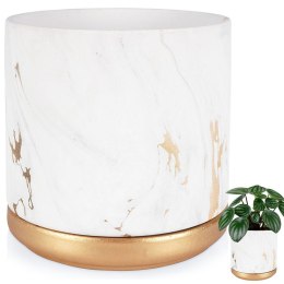 Doniczka ceramiczna donica na kwiaty marmur złota 13.5cm VILDE 569570