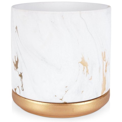 Doniczka ceramiczna donica na kwiaty marmur złota 13.5cm VILDE 569570