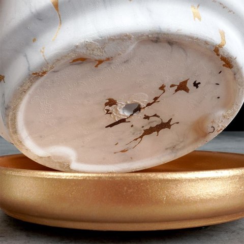 Doniczka ceramiczna donica na kwiaty marmur złota 13.5cm VILDE 569570
