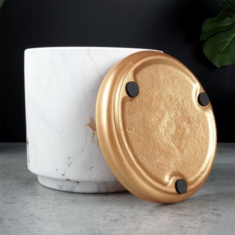 Doniczka ceramiczna donica na kwiaty marmur złota 13.5cm VILDE 569570