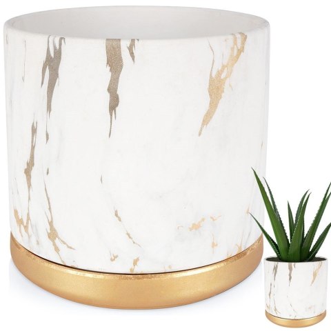 Doniczka ceramiczna marmur złota 16cm VILDE 569571