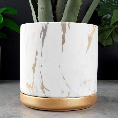 Doniczka ceramiczna marmur złota 16cm VILDE 569571