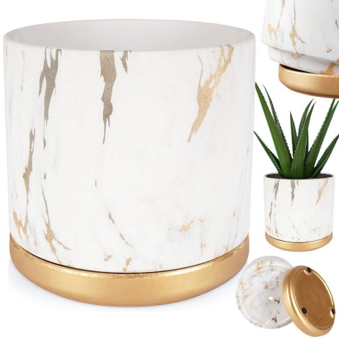Doniczka ceramiczna marmur złota 16cm VILDE 569571