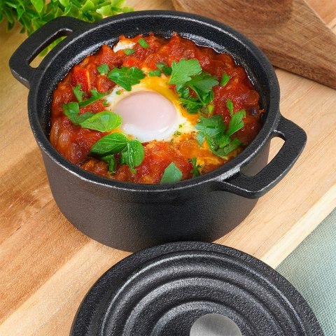 Garnek do serwowania potraw z pokrywką żeliwny CAST LINE 10 cm 250 ml VILDE 199073