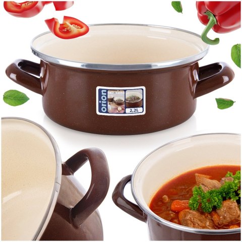 Garnek emaliowany indukcja na indukcję gaz BROWN 20.5 cm 2.2L ORION 113363
