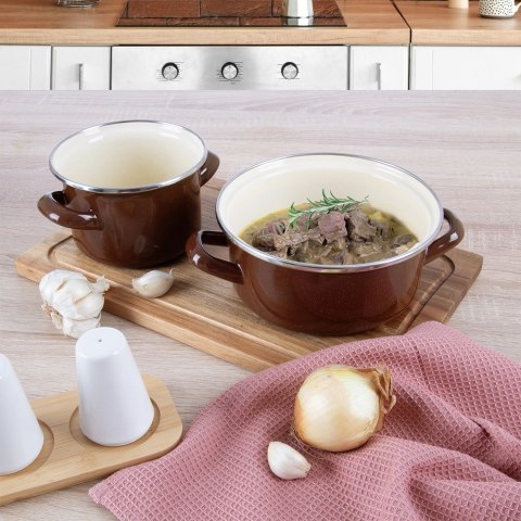 Garnek emaliowany indukcja na indukcję gaz BROWN 20.5 cm 2.2L ORION 113363