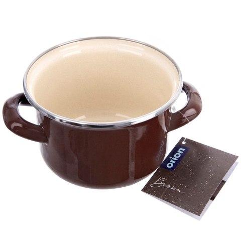 Garnek emaliowany indukcja na indukcję gaz BROWN mały 14 cm 950 ml ORION 113360
