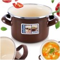 Garnek emaliowany indukcja na indukcję gaz BROWN mały 14 cm 950 ml ORION 113360