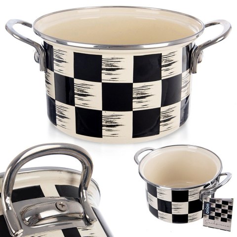 Garnek emaliowany indukcja na indukcję gaz SZACHOWNICA 18 cm 2L ORION 113335