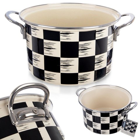 Garnek emaliowany indukcja na indukcję gaz SZACHOWNICA 22 cm 4L ORION 113337