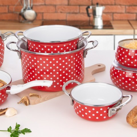 Garnek emaliowany indukcja na indukcję gaz TECKA mały 14 cm 650 ml ORION 113356