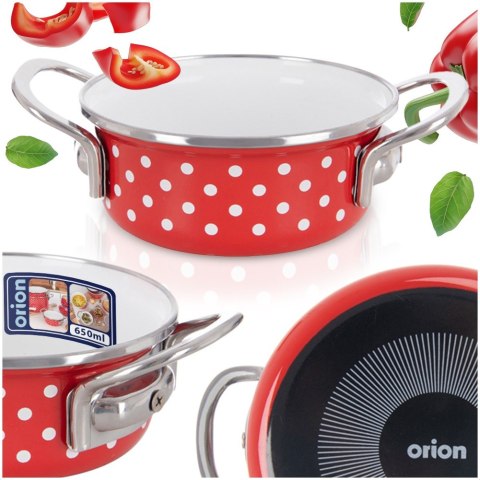 Garnek emaliowany indukcja na indukcję gaz TECKA mały 14 cm 650 ml ORION 113356