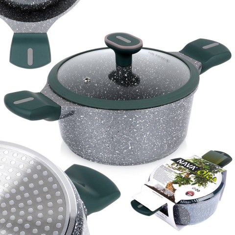 Garnek granitowy nieprzywierający na indukcję gaz OLEA 20 cm 2.4L NAVA 10-302-220