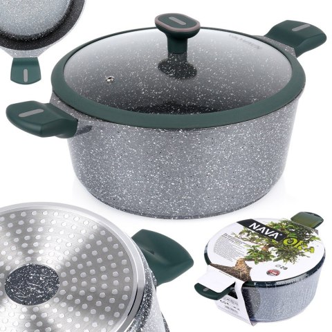 Garnek granitowy nieprzywierający na indukcję gaz OLEA 28 cm 6.4L NAVA 10-302-222