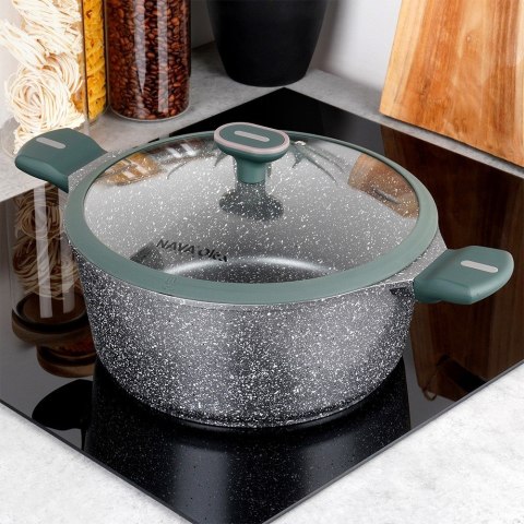 Garnek granitowy nieprzywierający na indukcję gaz OLEA 28 cm 6.4L NAVA 10-302-222