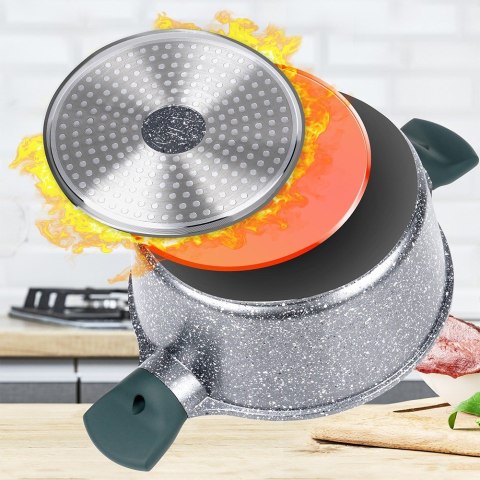 Garnek granitowy nieprzywierający na indukcję gaz OLEA 28 cm 6.4L NAVA 10-302-222