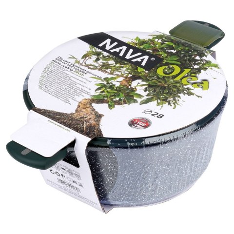 Garnek granitowy nieprzywierający na indukcję gaz OLEA 28 cm 6.4L NAVA 10-302-222