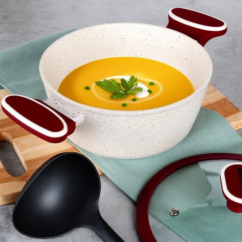 Garnek granitowy ze szklaną pokrywką indukcja TERRESTRIAL 20 cm 2.2L NAVA 10-144-320