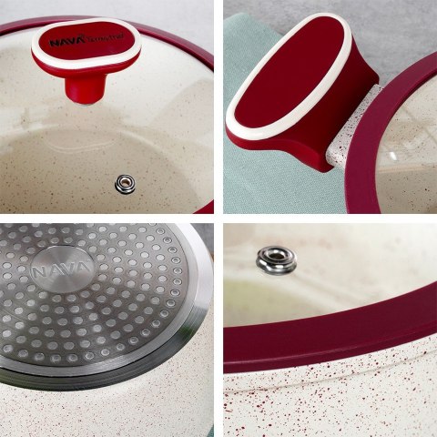 Garnek granitowy ze szklaną pokrywką indukcja TERRESTRIAL 20 cm 2.2L NAVA 10-144-320