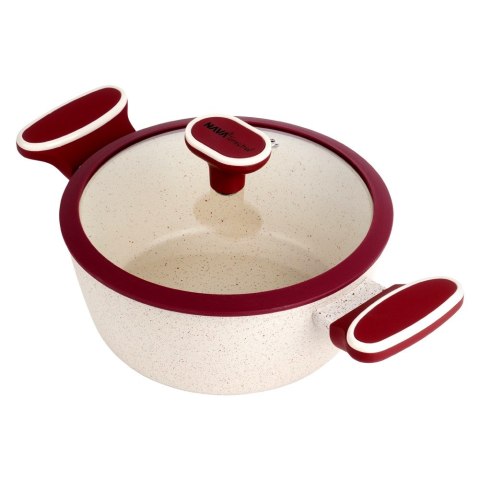 Garnek granitowy ze szklaną pokrywką indukcja TERRESTRIAL 20 cm 2.2L NAVA 10-144-320