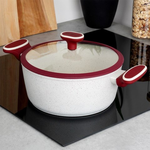 Garnek granitowy ze szklaną pokrywką indukcja TERRESTRIAL 24 cm 4.2L NAVA 10-144-321