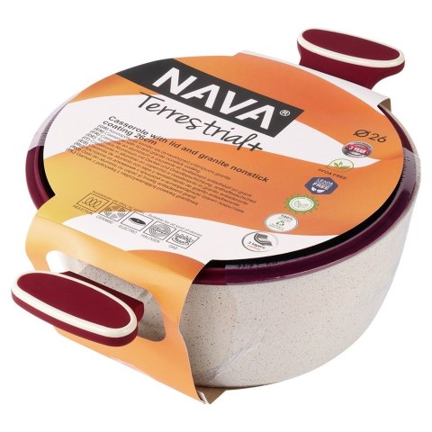 Garnek granitowy ze szklaną pokrywką indukcja TERRESTRIAL 26 cm 5.2L NAVA 10-144-322