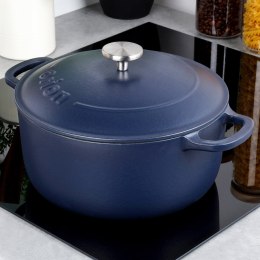 Garnek z pokrywką żeliwny emaliowany ciężki indukcja LITINA 26 cm 5.2L ORION 113348