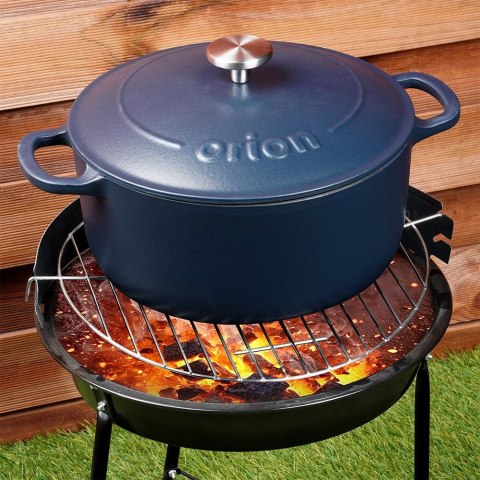 Garnek z pokrywką żeliwny emaliowany ciężki indukcja LITINA 26 cm 5.2L ORION 113348