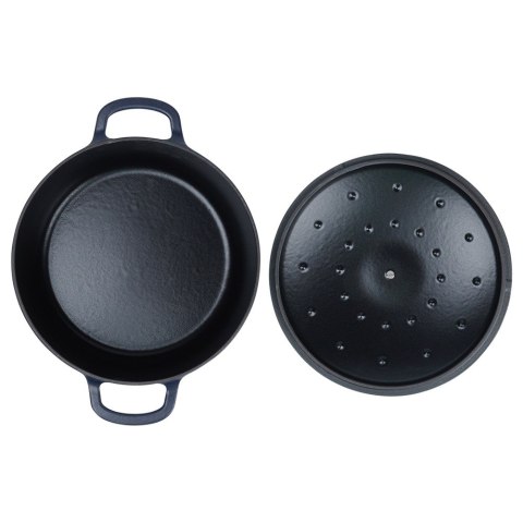 Garnek z pokrywką żeliwny emaliowany ciężki indukcja LITINA 26 cm 5.2L ORION 113348