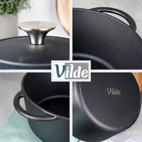 Garnek z pokrywką żeliwny indukcja gaz ciężki CAST LINE 26 cm 5L VILDE 199075