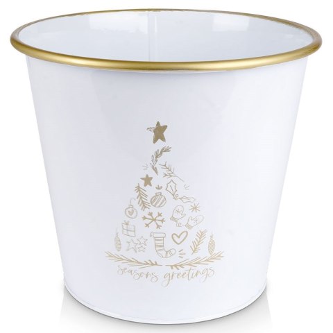 Osłona na doniczkę doniczki osłonka metalowa biała 23x20cm VILDE 839254