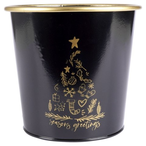 Osłona na doniczkę doniczki osłonka metalowa czarna 16.5x15.5cm VILDE 839248