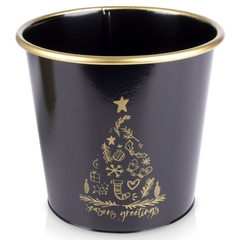 Osłona na doniczkę doniczki osłonka metalowa czarna 16.5x15.5cm VILDE 839248