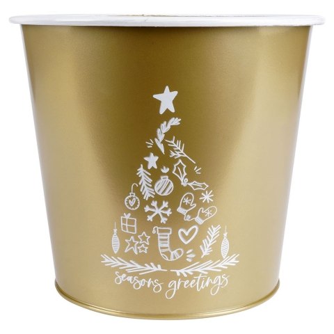 Osłona na doniczkę doniczki osłonka metalowa złota 20.5x18cm VILDE 839250