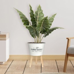 Osłona na doniczkę doniczki osłonka na nóżkach metalowa jasnoszara 35x46.5cm VILDE 569431-B