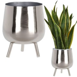 Osłona na doniczkę doniczki osłonka na nóżkach metalowa srebrna 20x16cm VILDE 312342-M