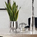 Osłona na doniczkę doniczki osłonka na nóżkach metalowa srebrna 20x16cm VILDE 312342-M