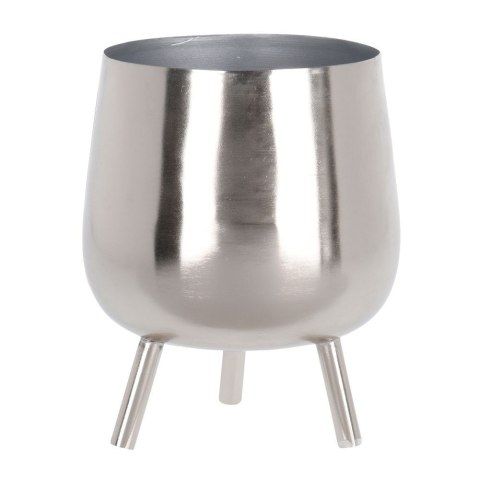 Osłona na doniczkę doniczki osłonka na nóżkach metalowa srebrna 20x16cm VILDE 312342-M