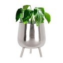 Osłona na doniczkę doniczki osłonka na nóżkach metalowa srebrna 20x16cm VILDE 312342-M