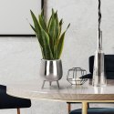 Osłona na doniczkę doniczki osłonka na nóżkach metalowa srebrna 25x21cm VILDE 312342-D