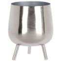 Osłona na doniczkę doniczki osłonka na nóżkach metalowa srebrna 25x21cm VILDE 312342-D