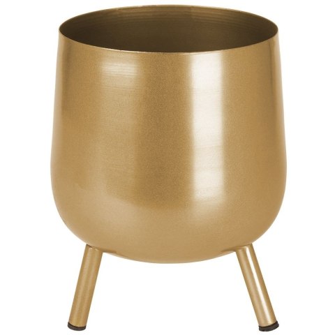 Osłona na doniczkę doniczki osłonka na nóżkach metalowa złota 14.5x20cm VILDE 339287-M