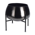 Osłona na doniczkę doniczki osłonka na stojaku metalowa czarna 22x21cm VILDE 312343-M
